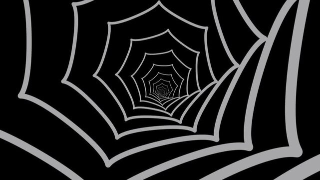 Chromatic Dream way: A Journey Through a Surreal Tunnel of Grey Spiderweb