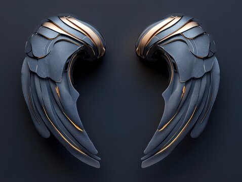 Elegant wing design showcasing intricate details and modern craftsmanship for artistic display