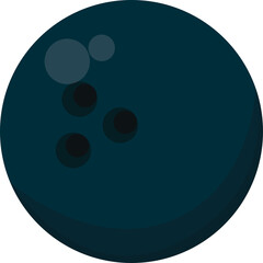 A Single Dark Teal Bowling Ball with Three Finger Holes Displayed Against a Transparent Background Perfect for Sport and Recreation Concepts