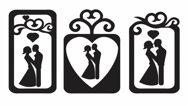 Elegant laser cut templates for wedding invitations, romantic cards, and anniversary gifts, capturing love and commitment in a modern, scalable design