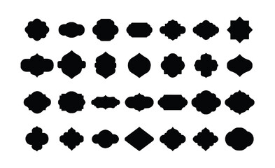 Collection of decorative geometric arabesque silhouettes