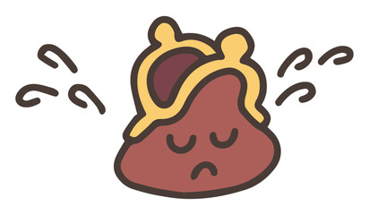 中身が空のお財布のイラスト。