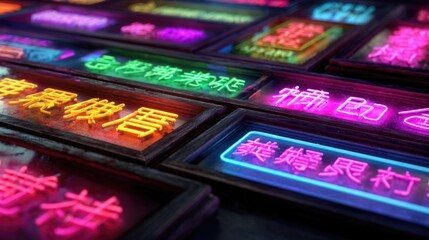 Neon art-based digital flyers and posters featuring glowing text, bright neon colors, futuristic design, perfect for promoting NFT launches, crypto events, and digital shows.