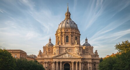 Obraz premium Cathedral of Santa Agatha in Catania, historical architecture with detailed stonework and Gothic features