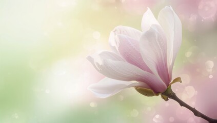 Obraz premium Spring queen magnolia flower, ideal for floral background designs, Earth Day