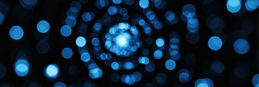 Mesmerizing blue light spiral with bokeh effect