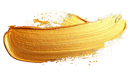 Metallic gold paint stroke against black. Texture of thick brushstrokes