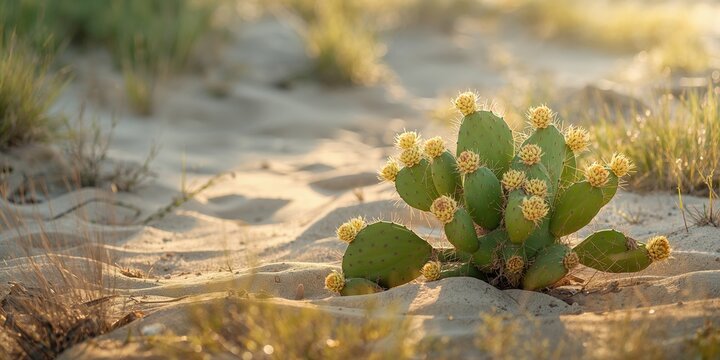 Opuntia dillenii cactus, suited for drought-resistant landscaping in subtropical climates, Earth Day