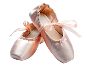  pair of ballet shoes isolated on white background ,PNG. AI Generated