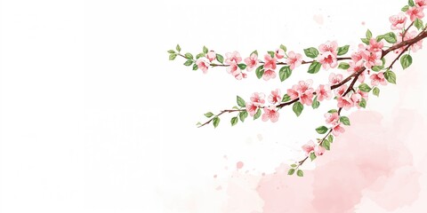 Cherry blossoms illustration, seasonal floral display emphasizing springtime beauty