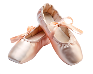  pair of ballet shoes isolated on white background ,PNG. AI Generated