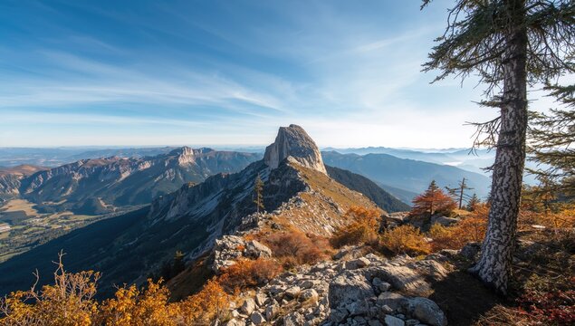 Spectacular view from Croda Negra Dolomite peak showing rugged terrain and dramatic landscape, Earth Day