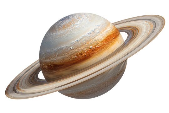 3d saturn planet isolated on white or transparent png