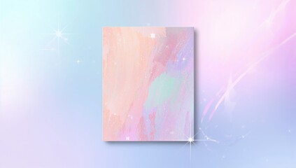 Holographic foil iridescent painting art with pastel color background, suitable for creative projects