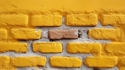 Brick wall painted yellow