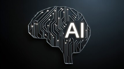 Abstract representation of a brain with letters ai highlighting the concept of artificial intelligence and cognitive power