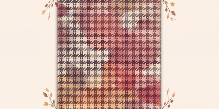 Houndstooth abstract pattern with a watercolor look used in textile printing for bedding and apparel, background with grunge texture