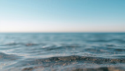 Background with candid bokeh over sea scene, suitable for text layout or UI backdrop