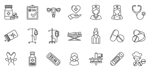 Medical and healthcare doodle icon set sketch style