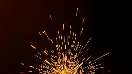 Bright orange sparks fly dynamically against a dark backdrop, evoking industrial metalwork energy.