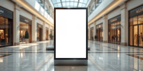 Light box in a luxury shopping mall used as a background for retail displays and promotional signage