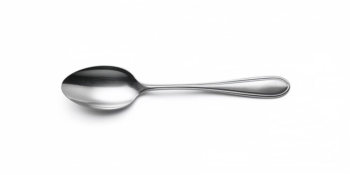 Spoon isolated on white background, emphasizing utensil maintenance and cleanliness