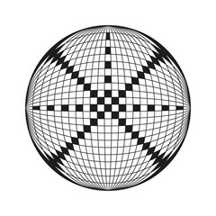 Sphere test pattern. Central cross line. Abstract Vector element. Calibration target design.