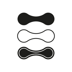 Abstract organic shapes. Simple black forms. Connected element Vector. Flat visual graphic.