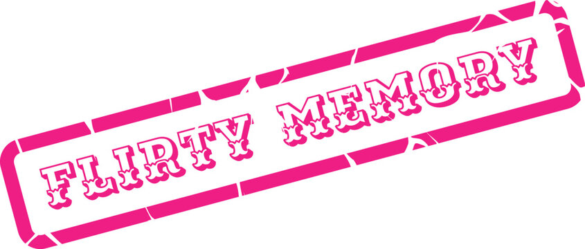 Charming pink distressed rubber stamp marking a sweet Flirty Memory for nostalgic reflections