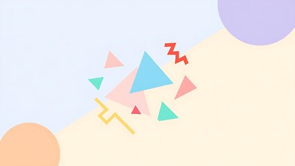 Abstract geometric background with pastel colors and playful shapes design element