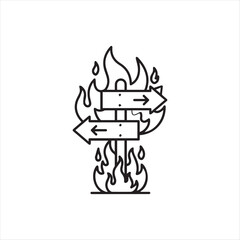 Minimalist fire flames illustration design element