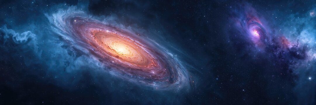 Galaxy image generated with AI tools, serving as a digital art background for creative projects - Powered by Adobe