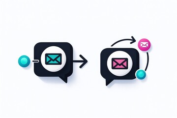 Digital communication transformation with vibrant message exchange concepts exploring seamless connectivity and innovative email interaction fostering intelligent collaboration