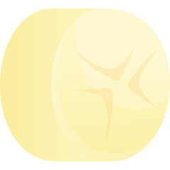 Close Up Of A Yellow Banana Slice With A Starburst Pattern On Its End Against A Transparent Background