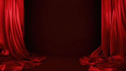 Luxurious red cloth backdrop used for product display, ideal for background layouts and editorial headers