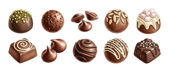Set of Chocolate Watercolor