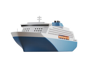 Cruise ship blue travel concept business icon