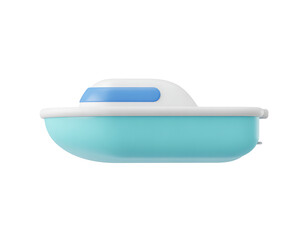 Motorboat for family travel on vacation coast trip