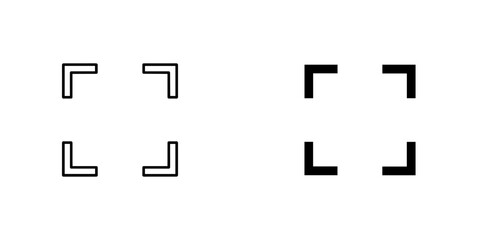 Fototapeta premium Illustration of a focus target, presented in both outline and solid black styles isolated on