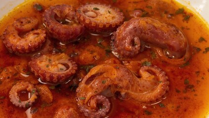 Spicy Sauce Accompanied Small Octopuses