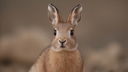 Fototapeta premium Patagonian Hare baby, young wildlife, focus on adorable behavior