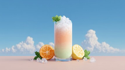 Pixelated Summer Glitch Drink