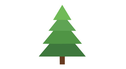 Fototapeta premium Stylized evergreen tree illustration suitable for seasonal designs and decorative element depicting winter or nature minimal art simple geometry