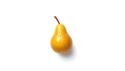 Single pear on a white background used for health-focused diet and fruit imagery