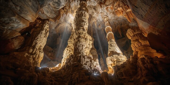 Limestone karst formations in a cave setting, emphasizing erosion patterns and natural sculpting, Earth Day