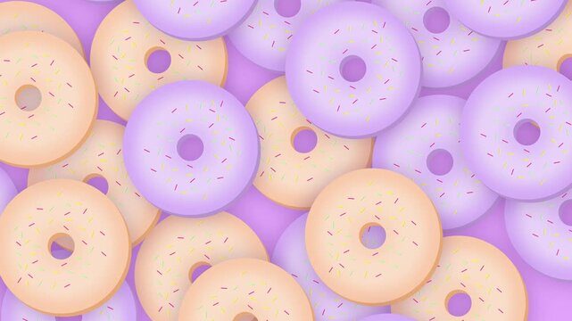 motion background dense pattern of doughnuts