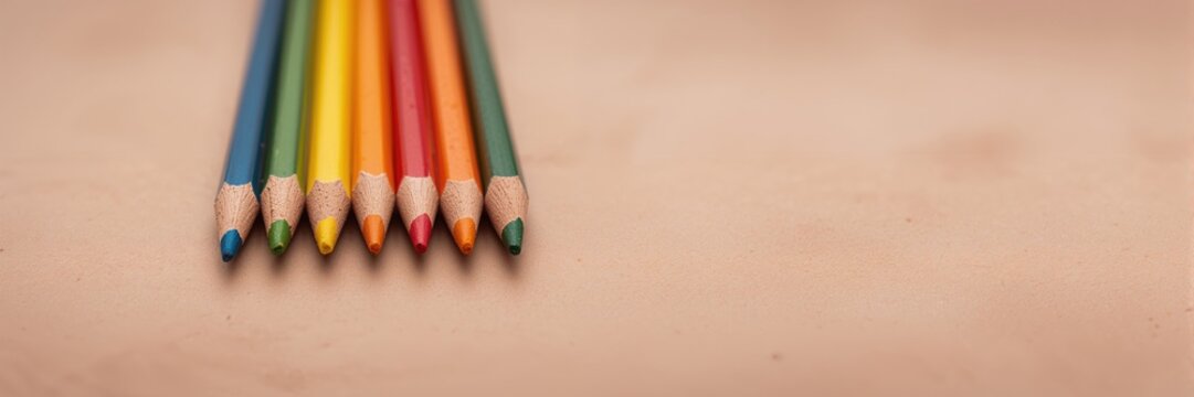 Close-up of a safe natural material pencil with colored soft lead used for drawing and creativity, emphasizing artistic tools