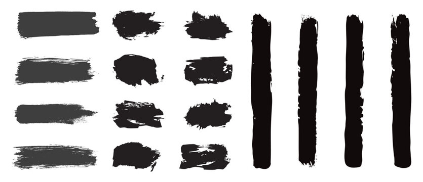 Vector brush streaks pack marker ink strokes gru.Vector frame art or texture element. 