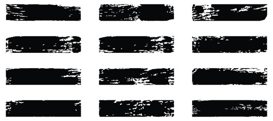 Vector brush streaks pack marker ink strokes grunge. Brush pen stroke texture pack 