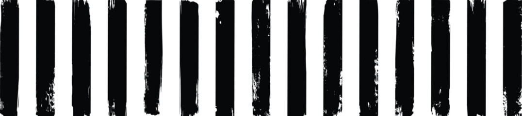 Collection of vector paint bold brush strokes, hand drawn thick grunge lines and rectangle shapes